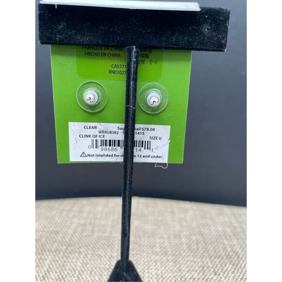 kate spade Clink of Ice Linear Earrings Silver/ Clear Drop NWT Formal Wedding - Picture 5 of 8